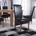 Flair Krista Roll Back Bonded Leather Dining Chair (Pair)