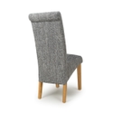 Flair Karta Scroll Back Tweed Grey Dining Chair (Pair)