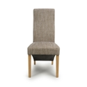 Flair Baxter Wave Back Tweed Oatmeal Dining Chair (Pair)