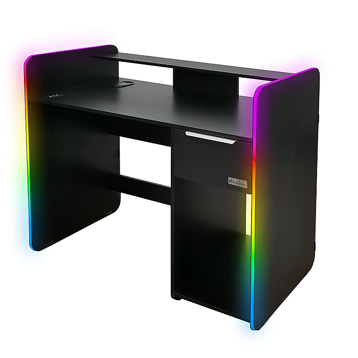 X Rocker Electra Desk - LED Lighting - Black