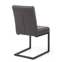Flair Archer Cantilever Leather Effect Grey Dining Chair (Pair)