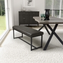 Flair Archer Leather Effect Grey Bench