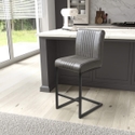 Flair Archer Cantilever Leather Effect Grey Bar Chair (Pair)