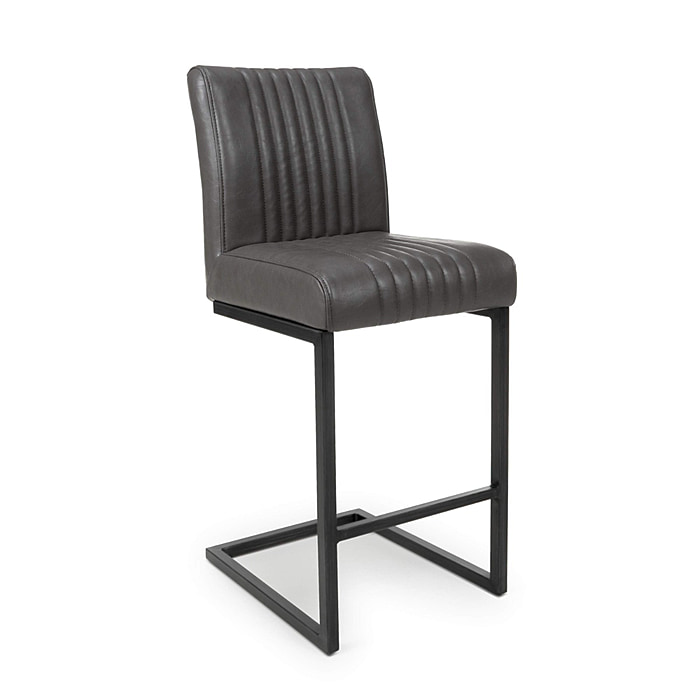 Flair Archer Cantilever Leather Effect Grey Bar Chair (Pair)