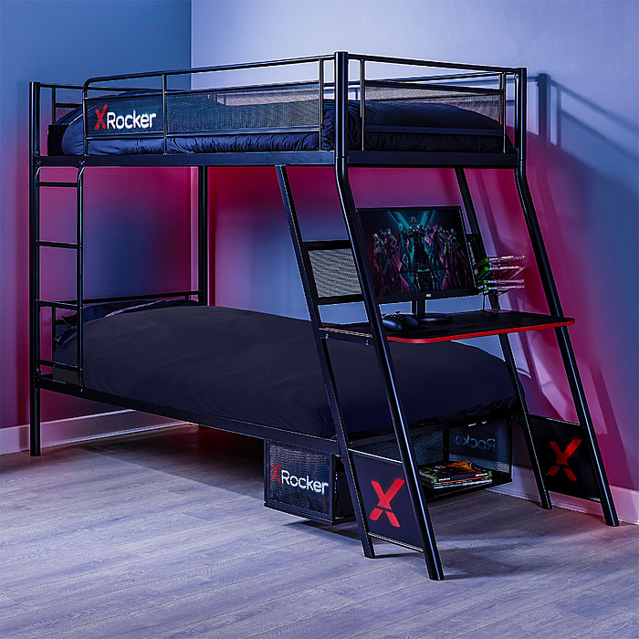 X Rocker Armada Gaming Bunk Bed With Desk
