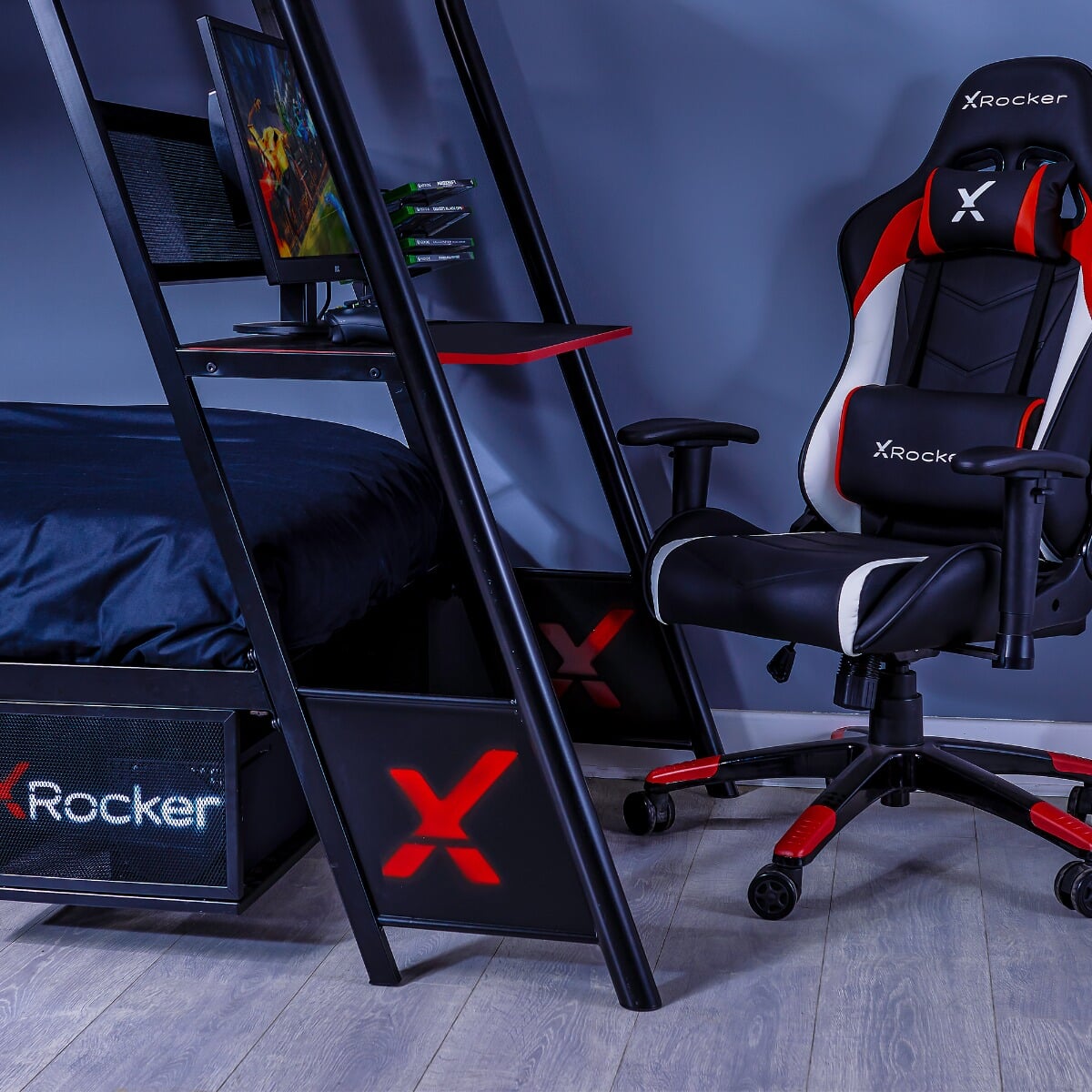 X Rocker Armada Gaming Bunk Bed With Desk