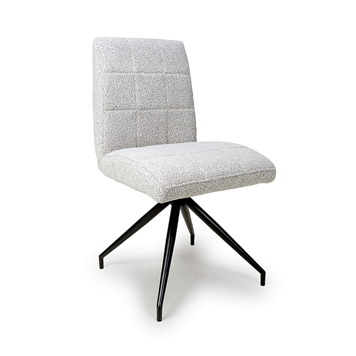 Flair Laurel Boucle Smoke Grey Dining Chair (Pair)