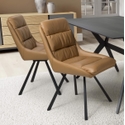 Flair Arnhem Swivel Leather Effect Dining Chair (Pair)