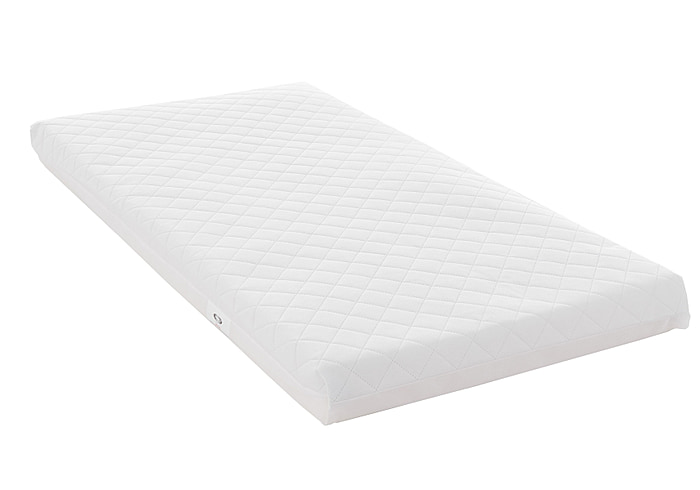 Obaby Sprung Cot Mattress 100 x 50 cm, white, softly quilted cover