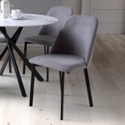 Flair Linden Linen Effect Light Grey Dining Chair (Pair)