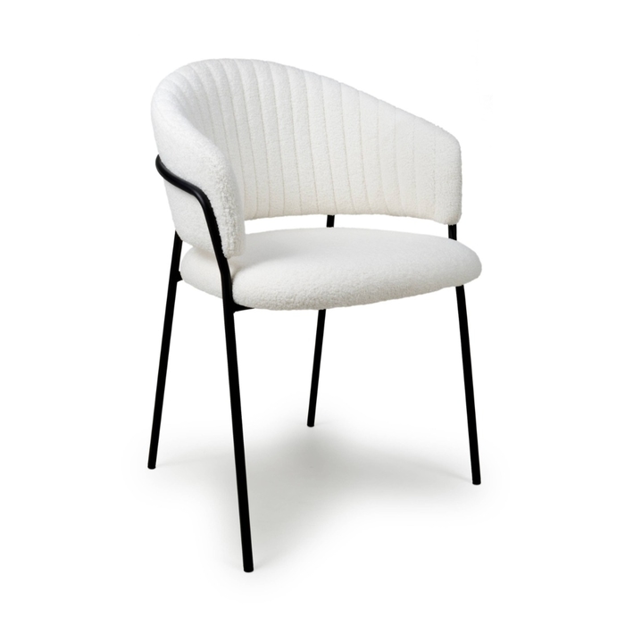 Flair Maya Boucle White Dining Chair (Pair)
