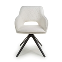 Flair Lincoln Swivel Boucle White Dining Chair (Pair)