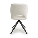 Flair Lincoln Swivel Boucle White Dining Chair (Pair)