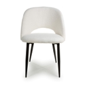 Flair Atlanta Boucle White Dining Chair (Pair)