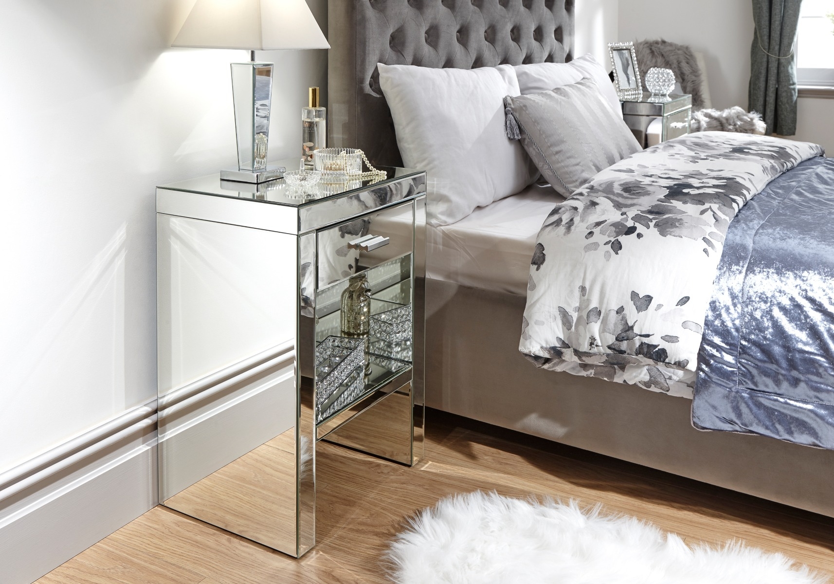 Chrome bedside table