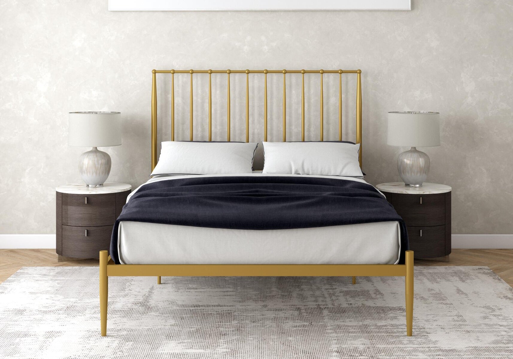 Metal store bed gold