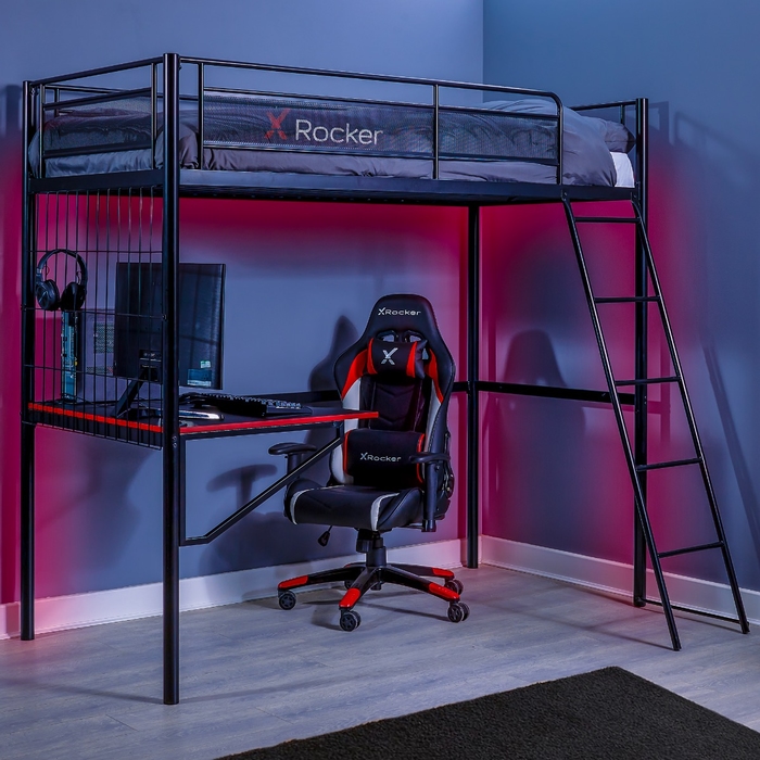 X Rocker Icarus XL High Sleeper Gaming Bed With Desk