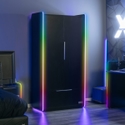 X Rocker Electra 2 Door Wardrobe With Drawer - LED Lighting - Black