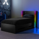 X Rocker Electra Bed With Trundle Drawers - LED Lighting - Black