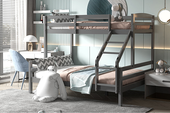 Flair Grey Wooden Hopin Triple Bunk Bed
