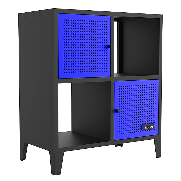 X Rocker Mesh-Tek 4 Cube Storage Unit - Blue