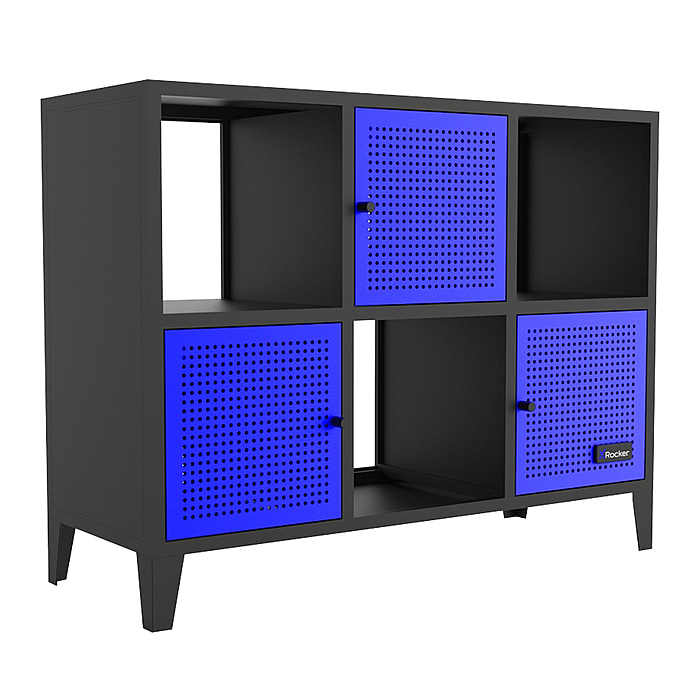 X Rocker Mesh-Tek 6 Cube Wide Storage Unit - Blue