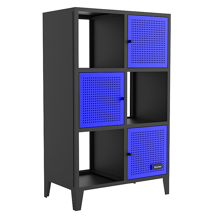 X Rocker Mesh-Tek 6 Cube Tall Storage Unit - Blue