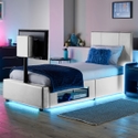 X Rocker Ava Upholstered TV Bed White