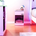 X Rocker Carbon-Tek Bedside Table with Neo Fiber LED and Wireless Charging - White