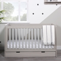 Ickle Bubba Pembrey Ash Grey Cot Bed and Under Drawer