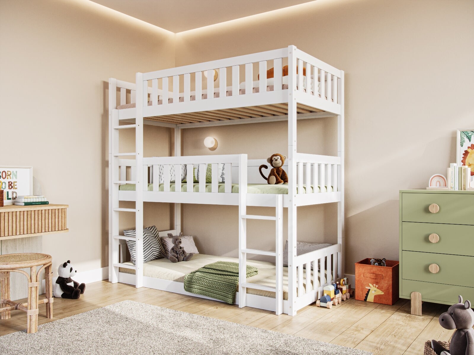 Triple bed outlet