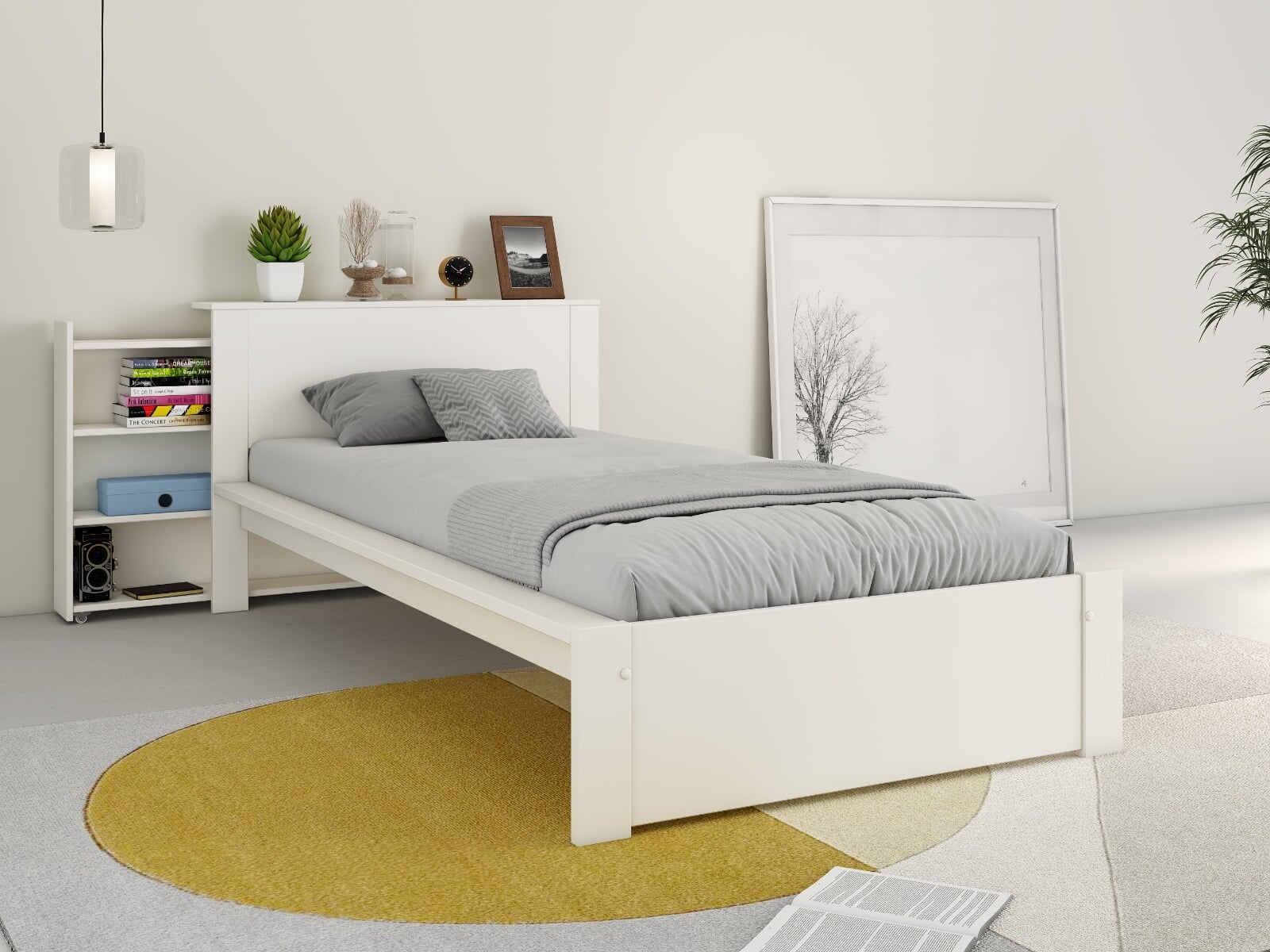 Kids white single bed best sale