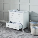 Ickle Bubba Snowdon Changing Unit Classic style, white finish 3 drawers, silver handles