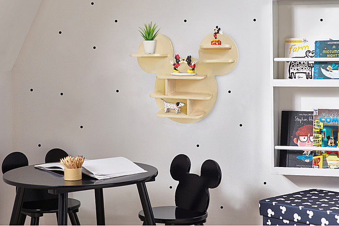 Disney Mickey Mouse Wall Shelf with Storage Natural