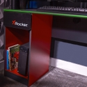 X Rocker Carbon-Tek Desk with Wireless Charging and Neo Fiber LED - Black