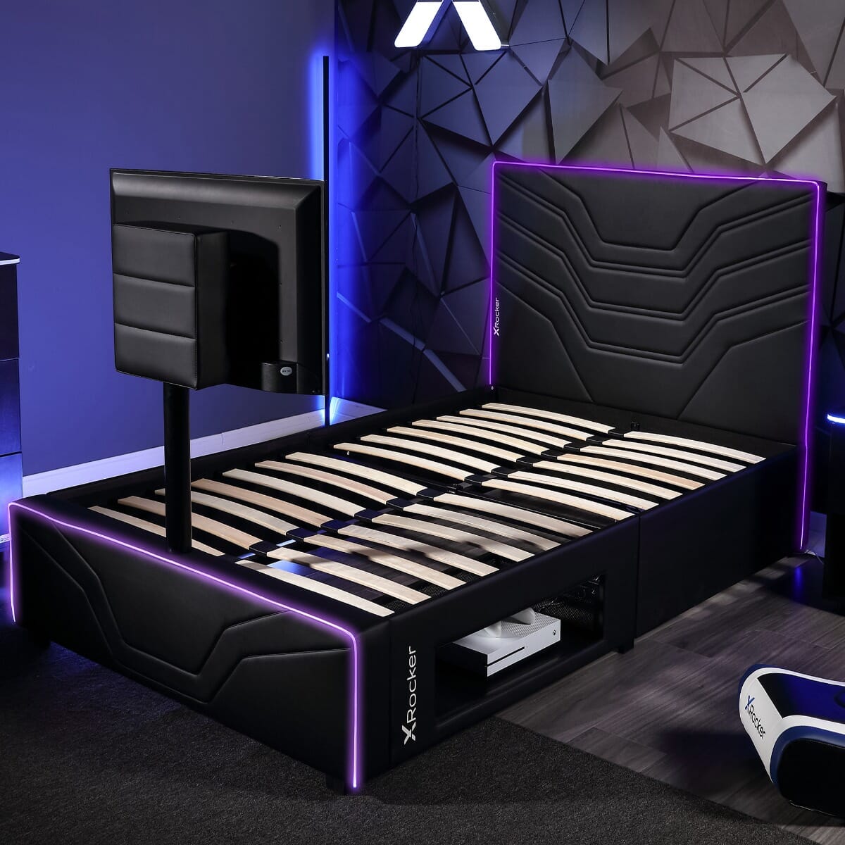 X Rocker Basecamp Single Bed TV Gaming Bed - Black