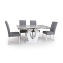 Flair Neptune Medium Marble Effect Grey/White Dining Table