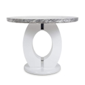 Flair Neptune Round Marble Effect Grey/White Dining Table