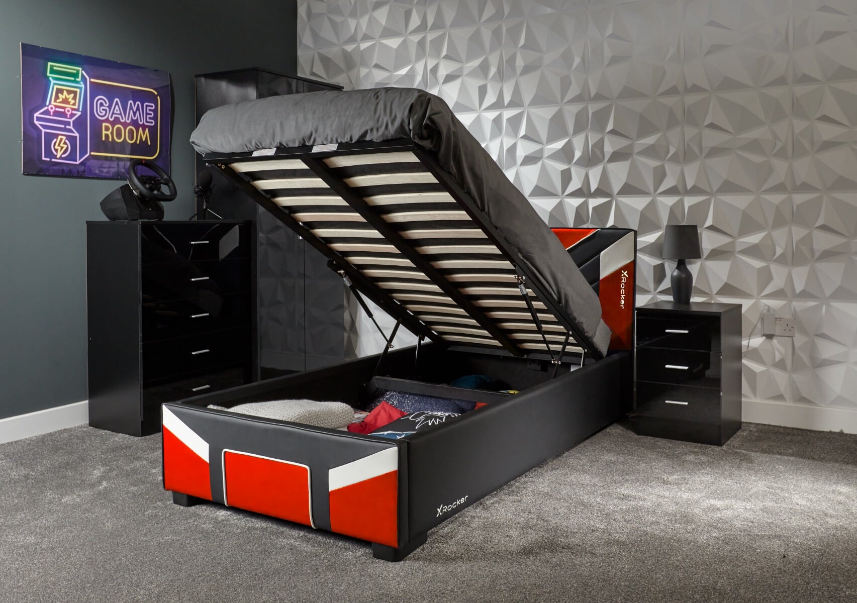 X rocker hotsell ottoman bed