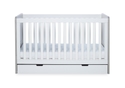 Ickle Bubba Pembrey Ash Grey and White Cot Bed with Under Drawer