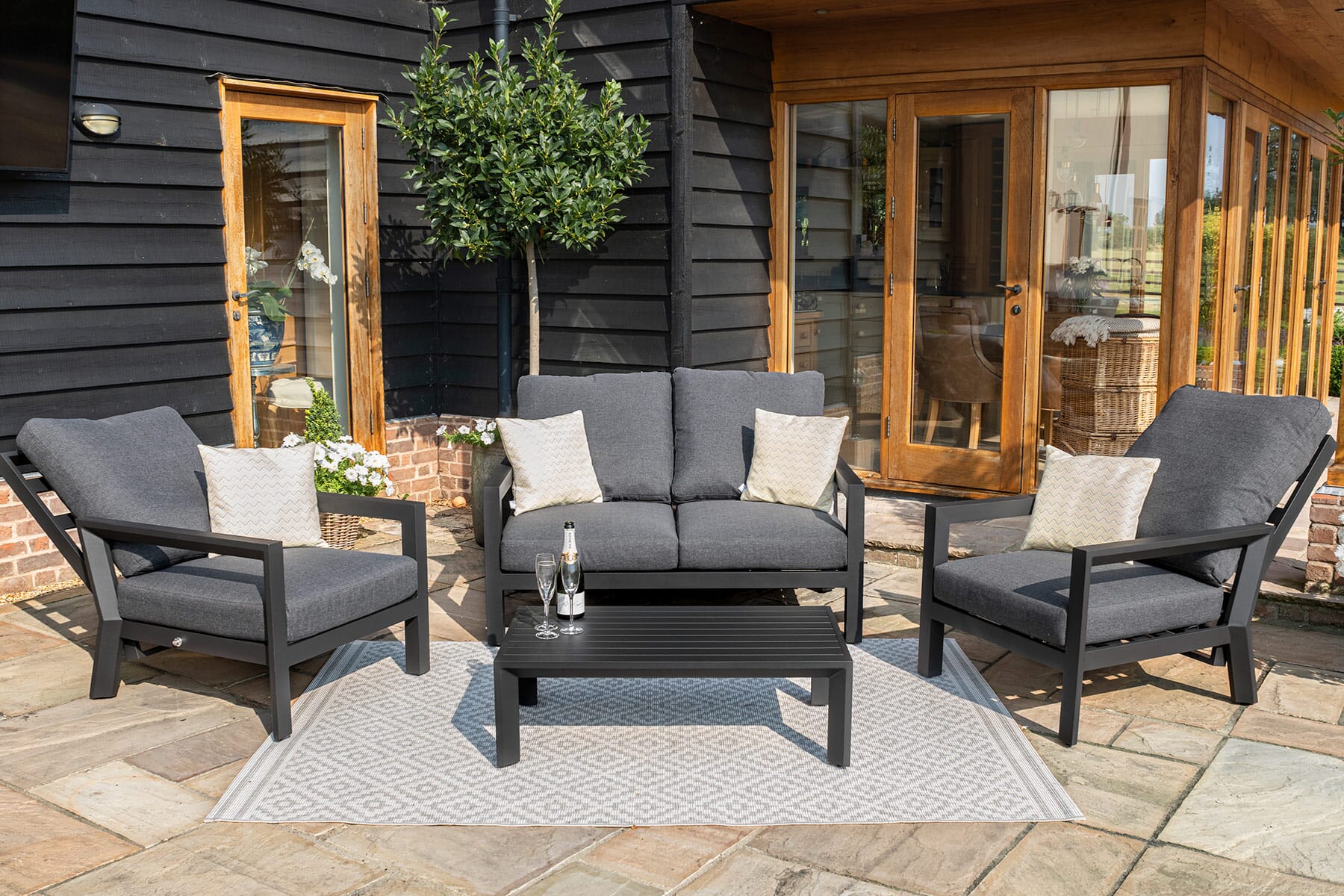 Maze Manhattan Reclining 2 Seat Sofa Set with Coffee Table