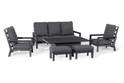 Maze Manhattan Reclining 3 Seat Sofa Set with Rising Table & Footstools