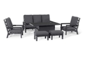 Maze Manhattan Reclining 3 Seat Sofa Set with Rising Table & Footstools