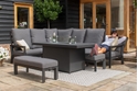 Maze Manhattan Reclining Corner Dining Set with Fire Pit Table