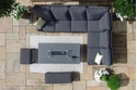 Maze Manhattan Reclining Corner Dining Set with Fire Pit Table
