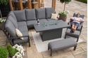 Maze Manhattan Reclining Corner Dining Set with Fire Pit Table & Armchair
