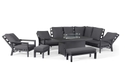Maze Manhattan Reclining Corner Dining Set with Fire Pit Table & Armchair