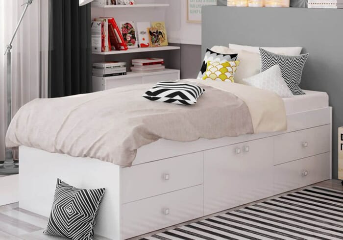 Kidsaw Arctic Multi Drawer Single Bed White
