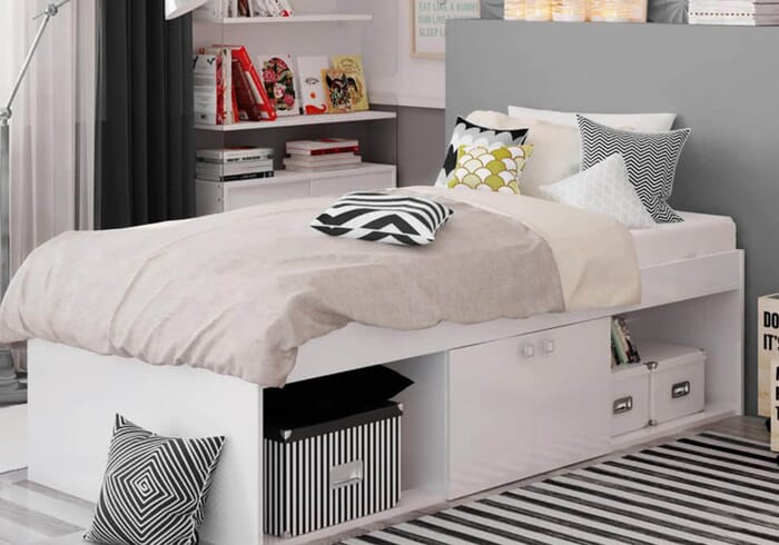 Kidsaw Arctic Low Sleeper Cabin Storage Bed White