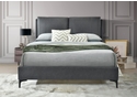 Flintshire Furniture Ashleigh Faux Leather Bed Frame Pillow back headboard grey faux leather finish black feet